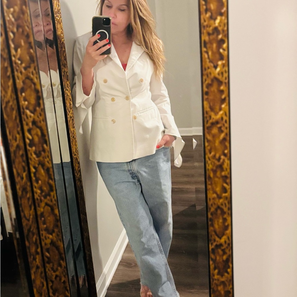 Rebecca Taylor Tailored White Blazer – Size 12 – Excellent Condition
